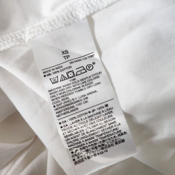 New Banana Republic Shirt Dress XS Tie Waist 100% Cotton Fit & Flare Midi White - Picture 11 of 12